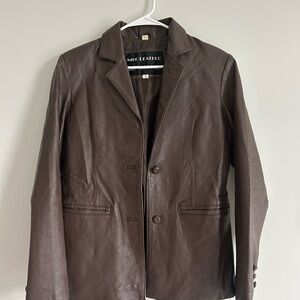 Brown Leather Blazer
